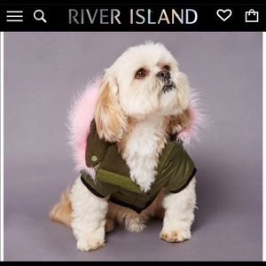 River Island Dog’s Military Green Parka With Hood